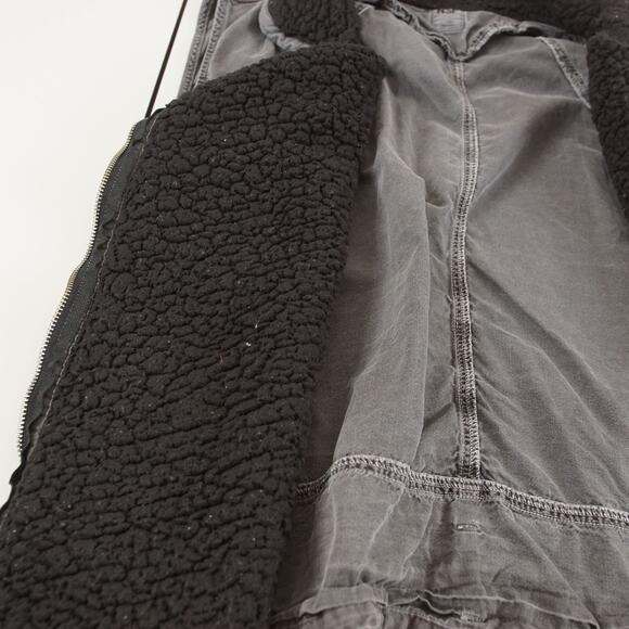 NSF Washed Gray Oversized Utility Vest Sherpa Lined Womens Sz M - Picture 6 of 8